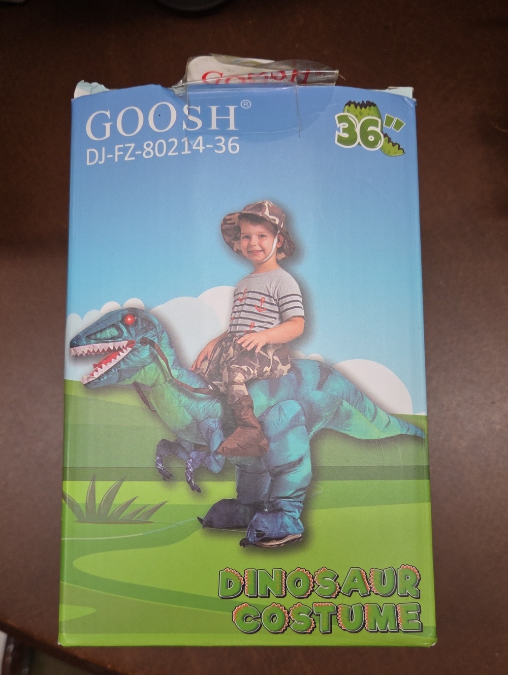36 inch Inflatable Dinosaur Costume for Kids, Toddler 2-3 Yrs